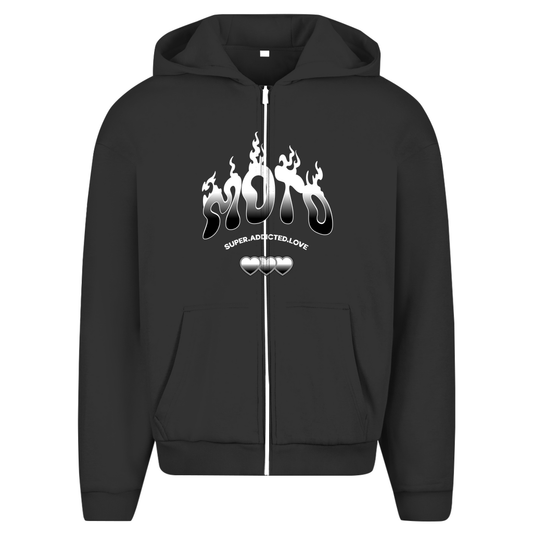 Herren Oversize Zipper Hoodie Super.Addicted.Love
